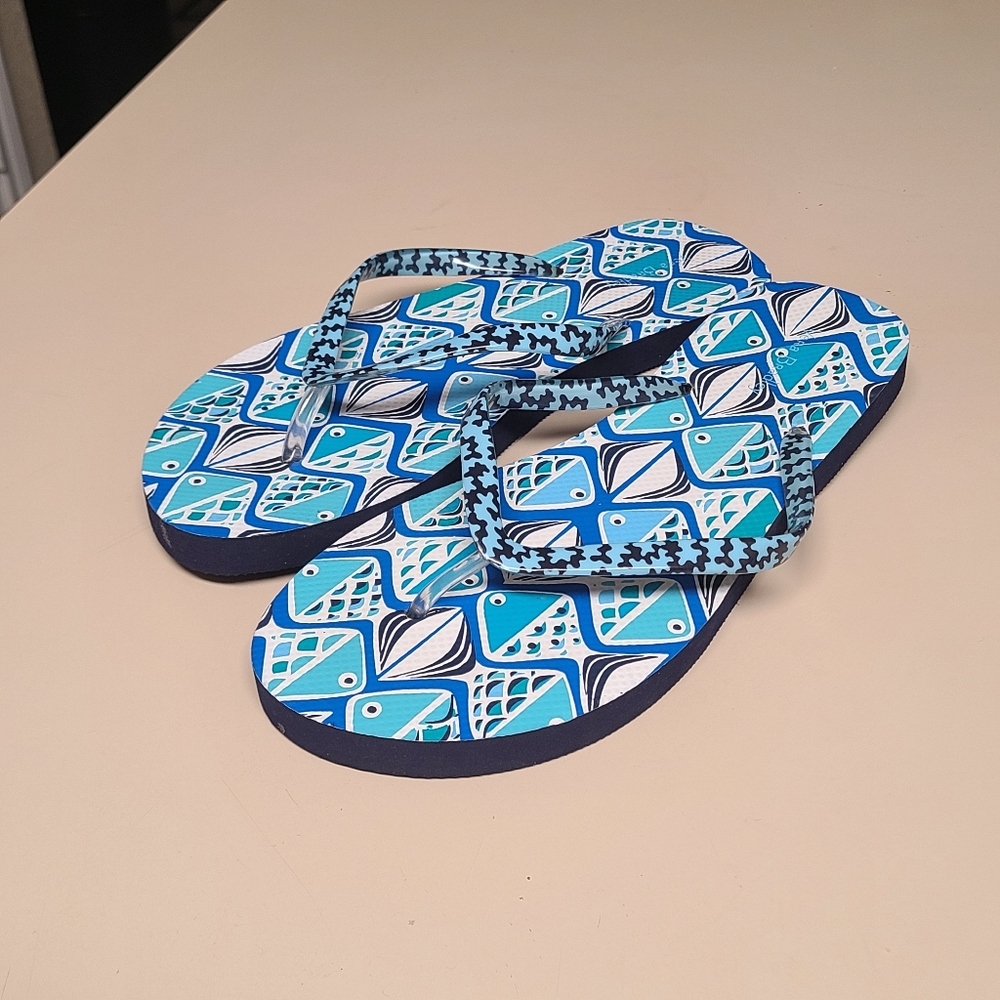 Vera Bradley Go Fish flip flops size 9-10